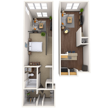 Dual Level 1x1 616-880 SF 1037 floor plan
